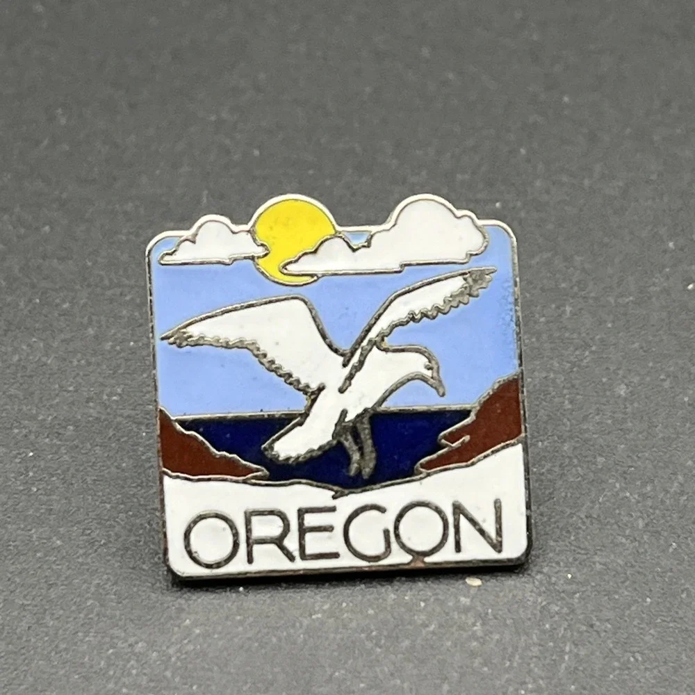 Oregon Bird Ocean Sun Clouds United States Of America‎ Lapel Hat Pin
